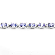 Bids.com 6.00 Carat Genuine Tanzanite .925 Sterling Silver Bracelet Bracelets White Smoke size 7.50,size 7.25,size 7.00,size 8.00