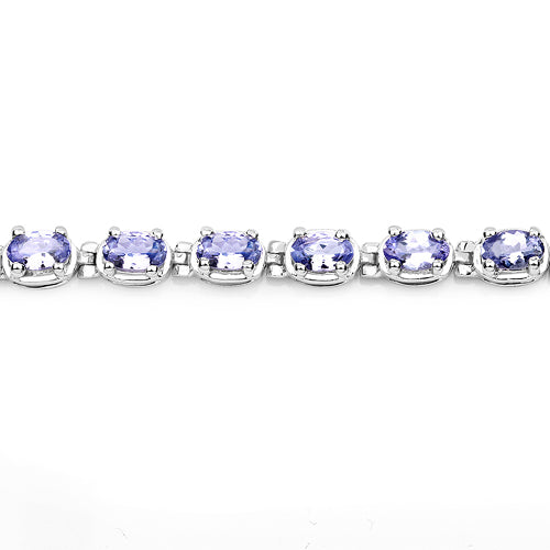 Bids.com 6.00 Carat Genuine Tanzanite .925 Sterling Silver Bracelet Bracelets White Smoke size 7.50,size 7.25,size 7.00,size 8.00