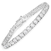 Bids.com 10.00 Carat Lab Grown Diamond 14K White Gold Bracelet Bracelets White Smoke size 7.00