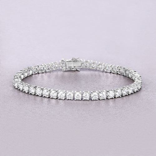 Bids.com 10.00 Carat Lab Grown Diamond 14K White Gold Bracelet Bracelets Gray size 7.00