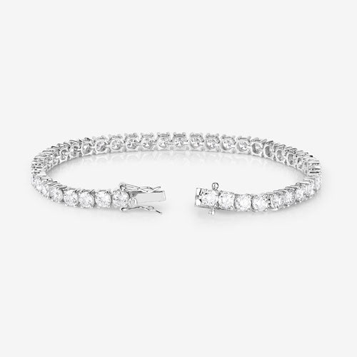 Bids.com 10.00 Carat Lab Grown Diamond 14K White Gold Bracelet Bracelets White Smoke size 7.00