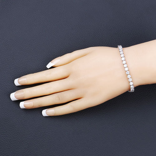 Bids.com 10.00 Carat Lab Grown Diamond 14K White Gold Bracelet Bracelets Dark Slate Gray size 7.00