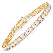 Bids.com 10.00 Carat Lab Grown Diamond 14K Yellow Gold Bracelet Bracelets White Smoke size 7.00