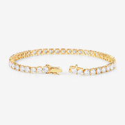 Bids.com 10.00 Carat Lab Grown Diamond 14K Yellow Gold Bracelet Bracelets White Smoke size 7.00