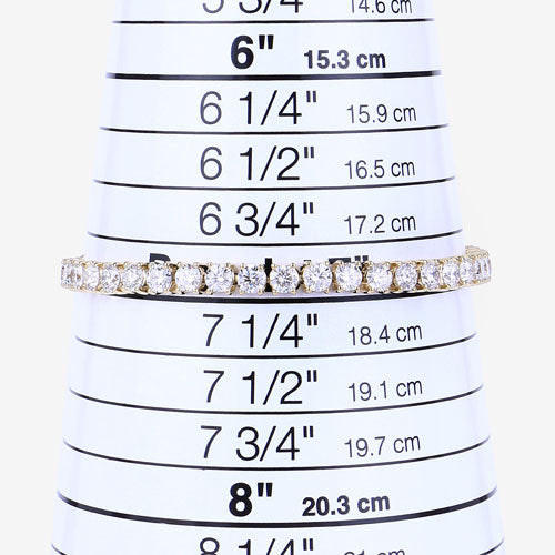Bids.com 10.00 Carat Lab Grown Diamond 14K Yellow Gold Bracelet Bracelets White Smoke size 7.00