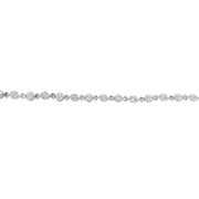 Bids.com .925 Sterling Silver 1.0 Cttw Diamond Swirl Beaded Link Bracelet (I-J Color, I3-Promo Clarity) - 7.25" Inches Bracelets White Smoke White.Sterling Silver / 7.25