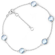 Bids.com 5.00 Carat Genuine Blue Topaz .925 Sterling Silver Bracelet Bracelets White Smoke size 7.00