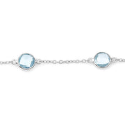 Bids.com 5.00 Carat Genuine Blue Topaz .925 Sterling Silver Bracelet Bracelets White Smoke size 7.00
