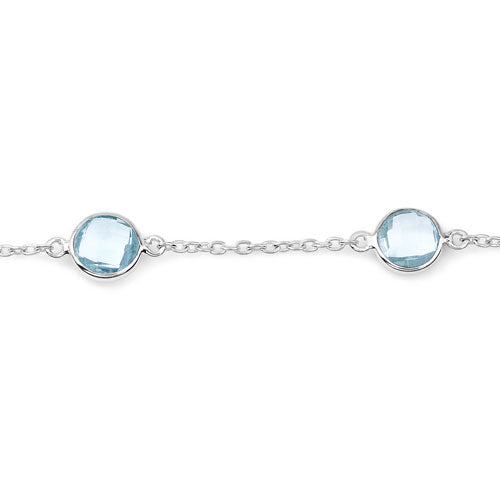 Bids.com 5.00 Carat Genuine Blue Topaz .925 Sterling Silver Bracelet Bracelets White Smoke size 7.00