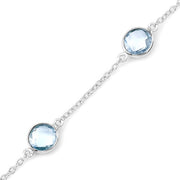 Bids.com 5.00 Carat Genuine Blue Topaz .925 Sterling Silver Bracelet Bracelets White Smoke size 7.00