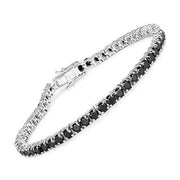 Bids.com 5.40 Carat Genuine Black Diamond .925 Sterling Silver Bracelet Bracelets White Smoke size 7.00