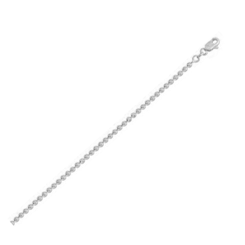 Bids.com Moon Cut Bead Chain in 14k White Gold (2.50 mm) Necklaces White Smoke 16 / White Gold,18 / White Gold,20 / White Gold,24 / White Gold