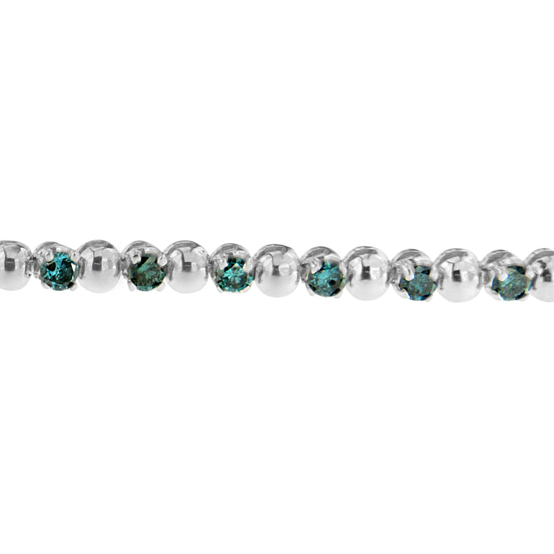 Bids.com 14K White Gold Round-Cut Blue Diamonds Bracelet (3.00 cttw, Blue Color, Clarity) Bracelets White Smoke White.Gold / 7
