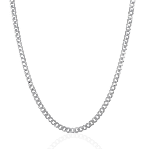 Bids.com 3.6mm 14k White Gold Solid Curb Chain Necklaces White Smoke 18 / White Gold,20 / White Gold,22 / White Gold,24 / White Gold,30 / White Gold,One / White Gold