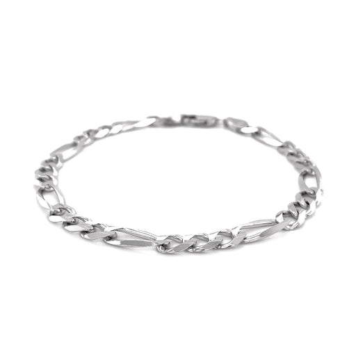 Bids.com 6.0mm 14k White Gold Solid Figaro Bracelet Bracelets White Smoke 8 / White Gold