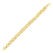 Bids.com 8.0 mm 14k Yellow Gold Lite Charm Bracelet Bracelets White Smoke 7.25 / Yellow Gold