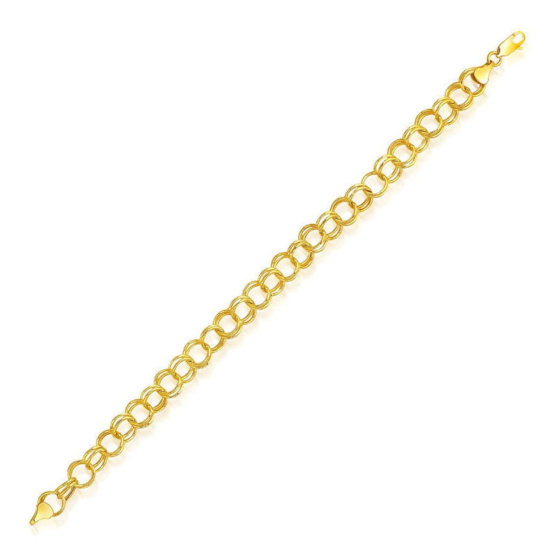 Bids.com 8.0 mm 14k Yellow Gold Lite Charm Bracelet Bracelets White Smoke 7.25 / Yellow Gold