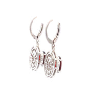 Bids.com .38ct Garnet Diamond Dangle Earrings Sterling Silver Earrings White Smoke
