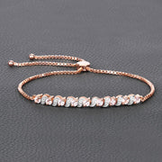 Bids.com 0.89 Carat Genuine Morganite and White Topaz .925 Sterling Silver Bracelet Bracelets Dim Gray size 10.00