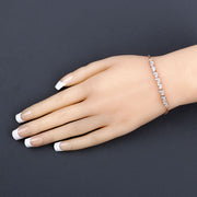 Bids.com 0.89 Carat Genuine Morganite and White Topaz .925 Sterling Silver Bracelet Bracelets Dark Slate Gray size 10.00