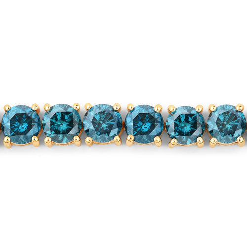 Bids.com 12.95 Carat Genuine Blue Diamond 14K Yellow Gold Bracelet Bracelets Dark Slate Gray size 7.00