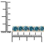 Bids.com 12.95 Carat Genuine Blue Diamond 14K Yellow Gold Bracelet Bracelets White Smoke size 7.00
