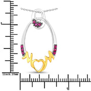 Bids.com 0.18 Carat Genuine Ruby .925 Sterling Silver Pendant Pendants White Smoke size 18.00