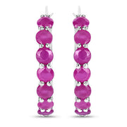 Bids.com 2.80 Carat Genuine Ruby .925 Sterling Silver Earrings Earrings White Smoke