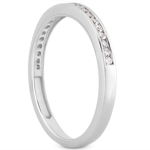 Bids.com 14k White Gold Slender Channel Set Diamond Wedding Ring Band Set 1/2 Around Rings White Smoke 4 / White Gold,4.5 / White Gold,5 / White Gold,5.5 / White Gold,6 / White Gold,6.5 / White Gold,7 / White Gold,7.5 / White Gold,8 / White Gold,8.5 / White Gold,9 / White Gold