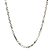 Bids.com Rhodium Plated 2.5mm Sterling Silver Popcorn Style Chain Necklaces White Smoke 16 / Sterling Silver,18 / Sterling Silver,20 / Sterling Silver,24 / Sterling Silver