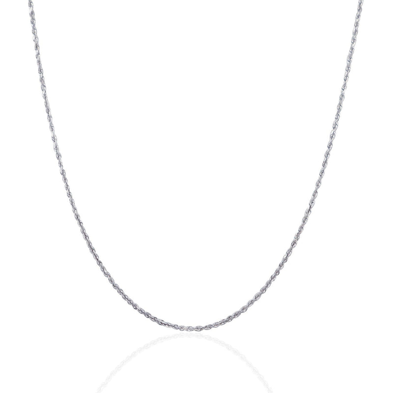 Bids.com 10k White Gold Solid Diamond Cut Rope Chain 1.4mm Necklaces White Smoke 16 / White Gold,18 / White Gold,20 / White Gold,24 / White Gold