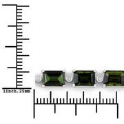 Bids.com 19.04 Carat Genuine Green Tourmaline and White Diamond 14K White Gold Bracelet Bracelets White Smoke size 7.00