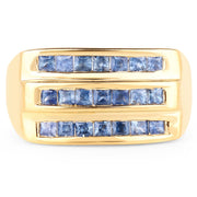 Bids.com 14K Yellow Gold Plated 1.05 Carat Genuine Blue Sapphire .925 Sterling Silver Ring Rings Bisque size 7.00,size 6.00,size 8.00,size 9.00