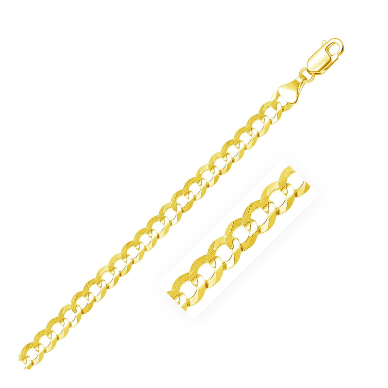 Bids.com 7.0mm 14k Yellow Gold Solid Curb Bracelet Bracelets White Smoke 8.5 / Yellow Gold