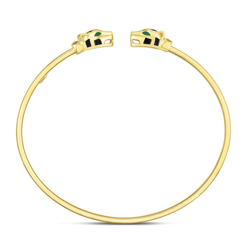 Bids.com 14k Yellow Gold Panther Bangle (3.00 mm) Bracelets White Smoke Yellow Gold