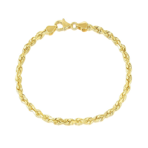 Bids.com 5.0mm 10k Yellow Gold Solid Diamond Cut Rope Bracelet Bracelets White Smoke 8 / Yellow Gold,9 / Yellow Gold