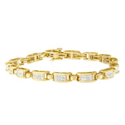Bids.com 10K Yellow Gold 2.0 Cttw Invisible-Set Princess Cut Diamond Rectangular Link Bracelet (I-J Color, SI2-I1 Clarity) - 7" Bracelets White Smoke Yellow.Gold / 7