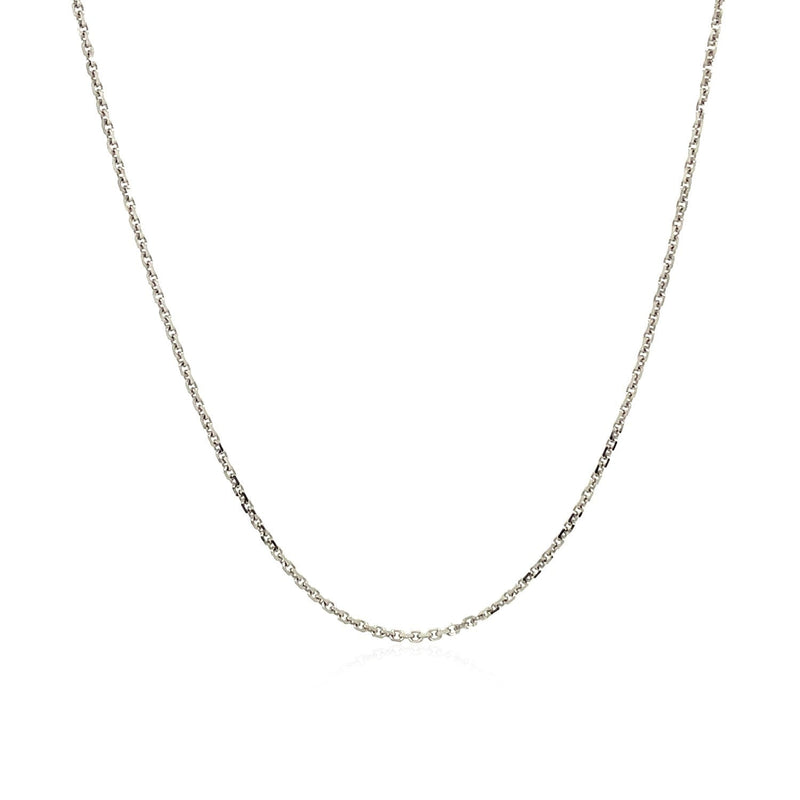 Bids.com 10k White Gold Adjustable Cable Chain 0.9mm Necklaces White Smoke 22 / White Gold