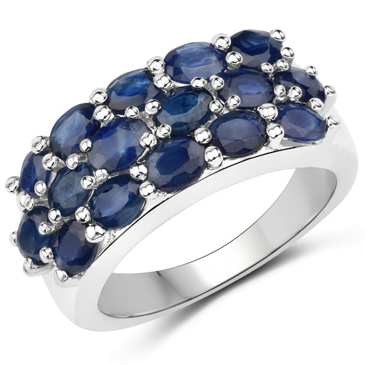 Bids.com 10.40 Carat Genuine Blue Sapphire .925 Sterling Silver 3 Piece Jewelry Set (Ring, Earrings, and Pendant w/ Chain) Jewelry Sets White Smoke size 6.00,size 7.00,size 8.00,size 5.00,size 9.00