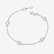 Bids.com 1.80 Carat Genuine Blue Topaz .925 Sterling Silver Bracelet Bracelets White Smoke size 7.00