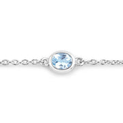 Bids.com 1.80 Carat Genuine Blue Topaz .925 Sterling Silver Bracelet Bracelets White Smoke size 7.00