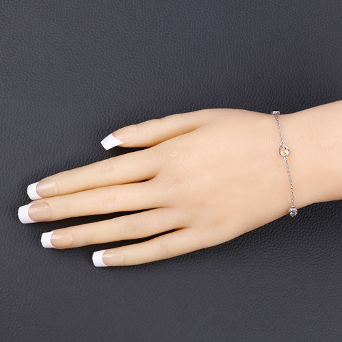 Bids.com 1.83 Carat Genuine Multi Stones .925 Sterling Silver Bracelet Bracelets Wheat size 8.00
