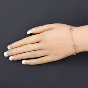 Bids.com 1.65 Carat Genuine Tanzanite .925 Sterling Silver Bracelet Bracelets Wheat size 7.00