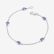 Bids.com 1.65 Carat Genuine Tanzanite .925 Sterling Silver Bracelet Bracelets White Smoke size 7.00