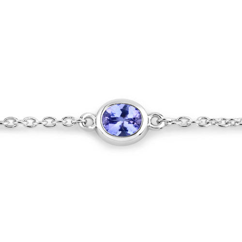 Bids.com 1.65 Carat Genuine Tanzanite .925 Sterling Silver Bracelet Bracelets White Smoke size 7.00