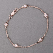 Bids.com 0.45 Carat Genuine Morganite .925 Sterling Silver Bracelet Bracelets Light Slate Gray size 7.00