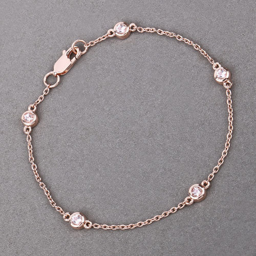 Bids.com 0.45 Carat Genuine Morganite .925 Sterling Silver Bracelet Bracelets Light Slate Gray size 7.00