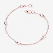 Bids.com 0.45 Carat Genuine Morganite .925 Sterling Silver Bracelet Bracelets White Smoke size 7.00