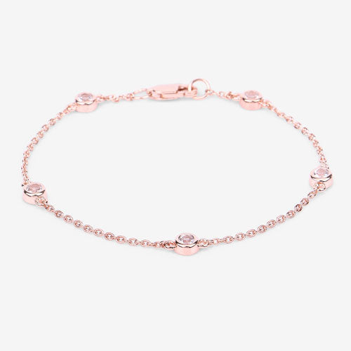 Bids.com 0.45 Carat Genuine Morganite .925 Sterling Silver Bracelet Bracelets White Smoke size 7.00