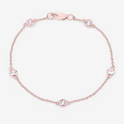 Bids.com 0.45 Carat Genuine Morganite .925 Sterling Silver Bracelet Bracelets White Smoke size 7.00